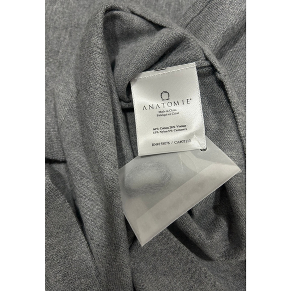 Anatomie Ash Ribbed Mock Neck Sweater in gray size large - Picture 6 of 7